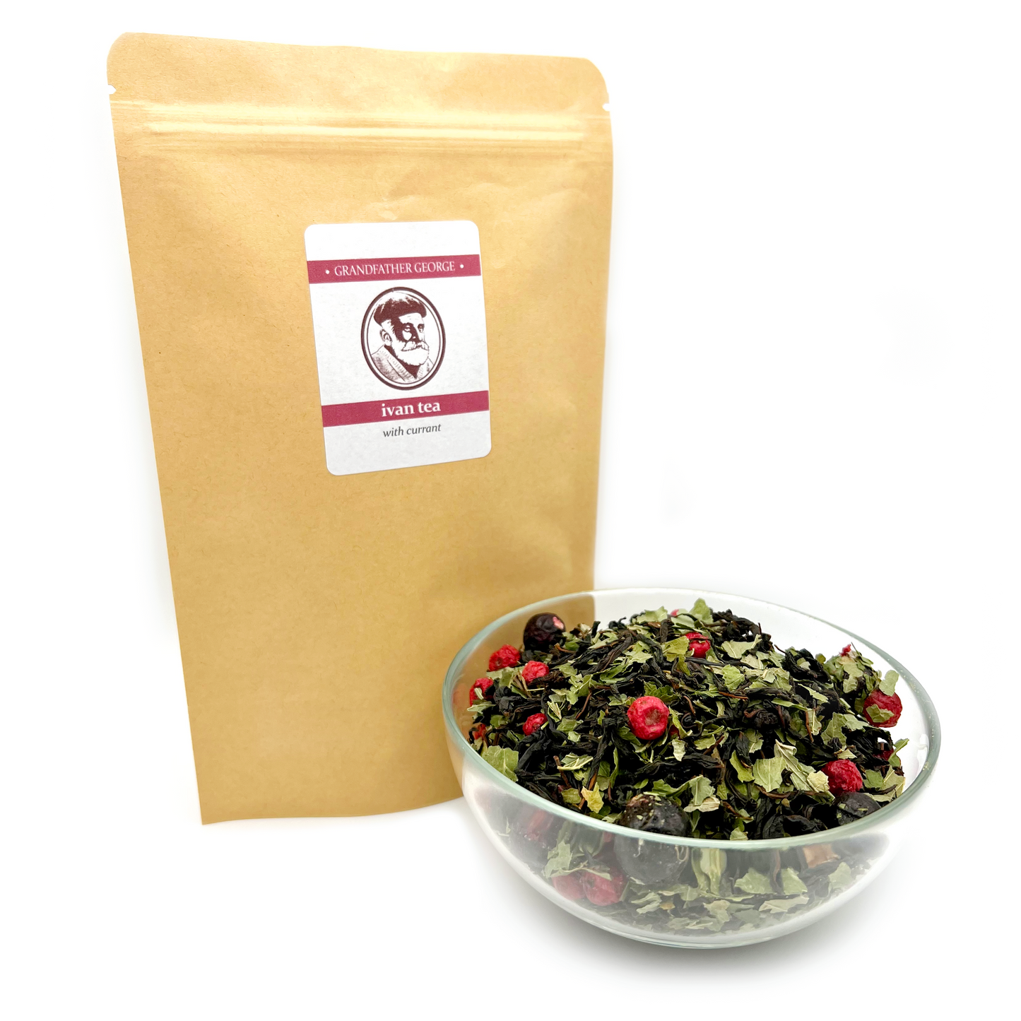 Ivan tea large leaf with currant and currant leaves, fermented